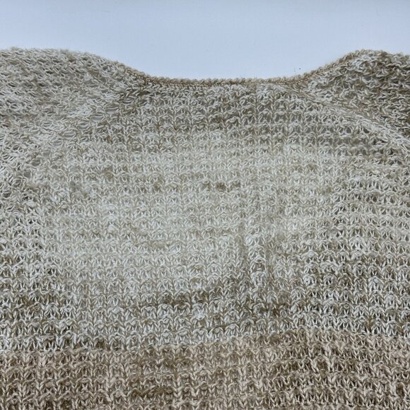 Free People Lake Tahoe Size Large Beige Colorblock Button Front Long Cardigan - Picture 11 of 12